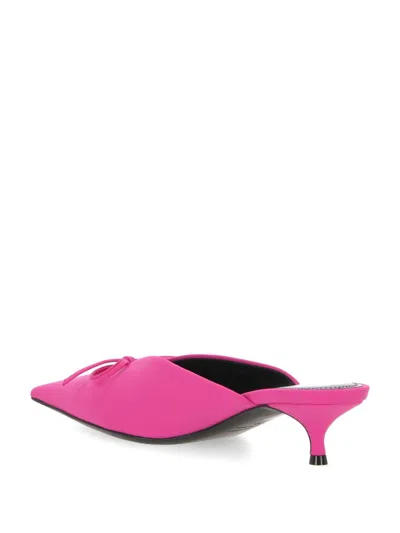 Shop Balenciaga Knife Bow Mules In Pink