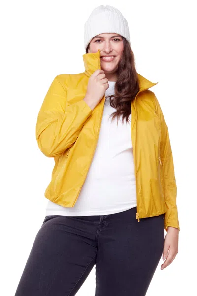 Alpine North Pelly Plus Women's (recycled) Ultralight Windshell Jacket (plus Size) In Yellow