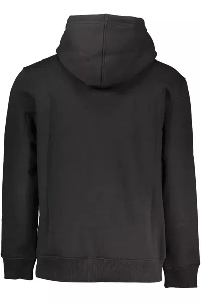 Calvin Klein Sleek Embroidered Hooded Sweatshirt In Black