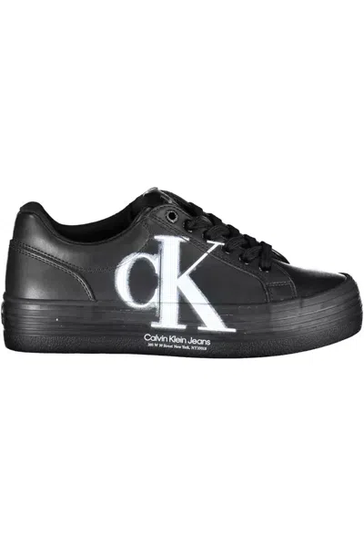 Calvin Klein Eco-conscious Lace-up Sneakers In Sleek Black In Black