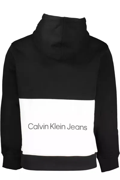 Calvin Klein Sleek Hooded Sweatshirt With Contrasting Details In Black