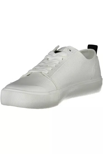 Calvin Klein Eco-conscious White Sneakers With Logo Accents In White