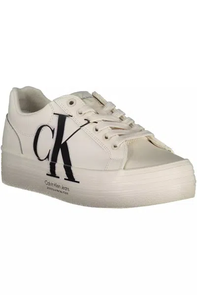Calvin Klein Eco-chic White Sneakers With Contrasting Details In White