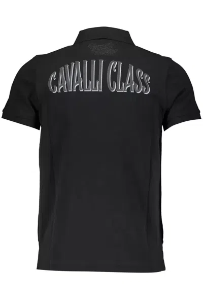 Cavalli Class Black Cotton Men Polo Shirt In Black