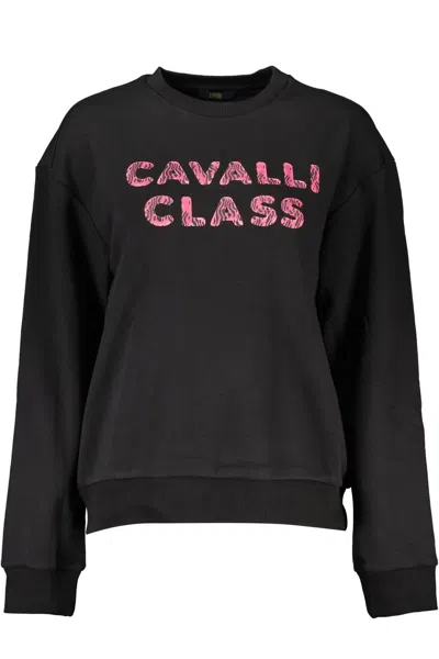 Cavalli Class Black Cotton Sweater In Black