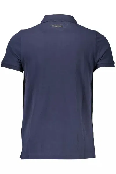 Cavalli Class Blue Cotton Men Polo Shirt In Blue