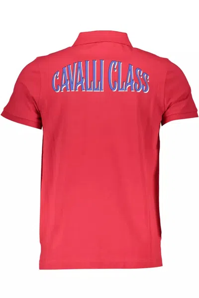 Cavalli Class Red Cotton Polo Shirt In Pink