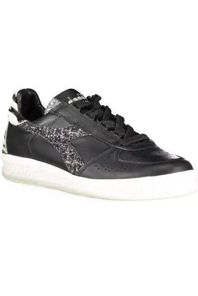 Diadora Black Fabric Sneaker In Black