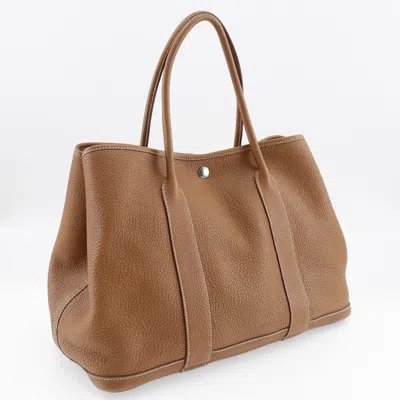 Pre-owned Hermes Hermès Garden Party Brown Leather Tote Bag ()