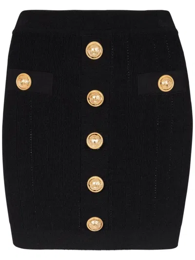 Balmain Women High Waist Buttoned Mini Skirt
