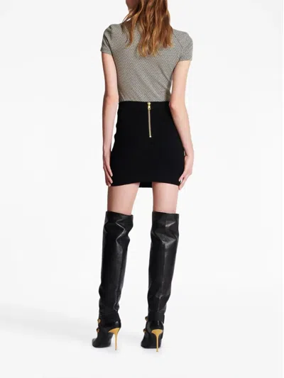 Balmain Women High Waist Buttoned Mini Skirt