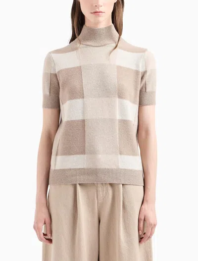 Emporio Armani Check Wool And Cashmere Sweater