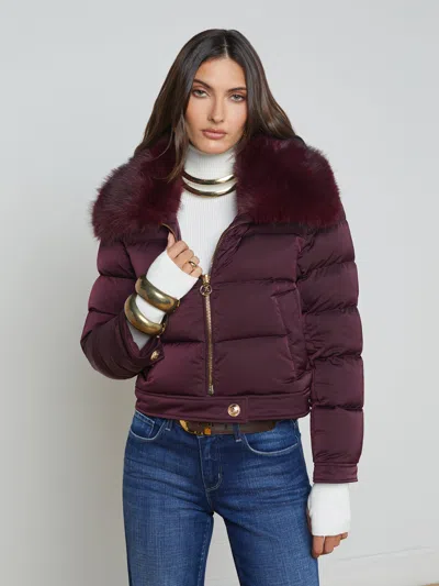L'agence Bretton Puffer Jacket In Wine In Wine