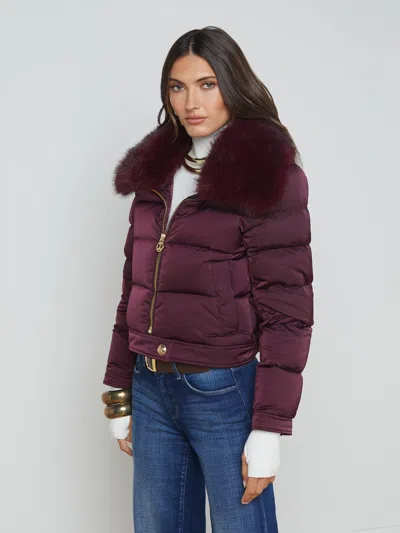 L'agence Bretton Puffer Jacket In Wine In Wine