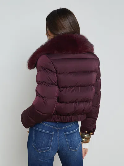 L'agence Bretton Puffer Jacket In Wine In Wine