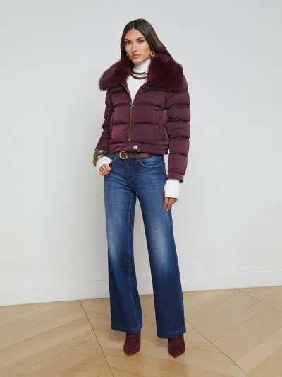 L'agence Bretton Puffer Jacket In Wine In Wine