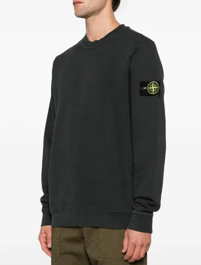 Stone Island Ribbed Crewneck Sweater With Hood And Pockets