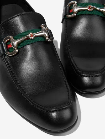 Andanines Boys Leather Loafers In Black