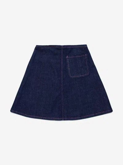 Marni Zip-up Denim Skirt In Blue