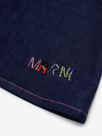 Marni Zip-up Denim Skirt In Blue