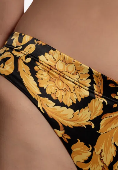 Versace Barocco Print Briefs In Black