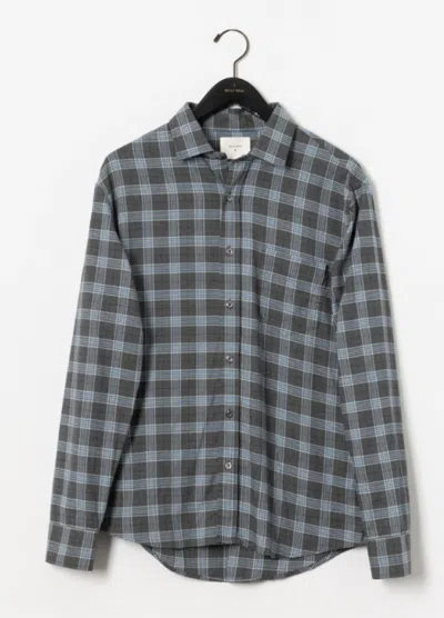 Billy Reid Melange Plaid Cypress Shirt In Grey Melange