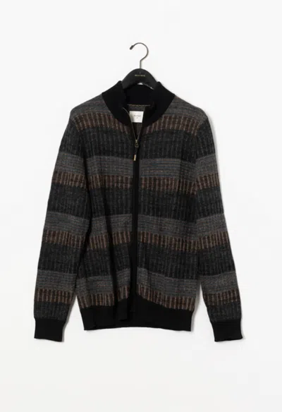 Billy Reid Plaid Zip Sweater In Silver Multi