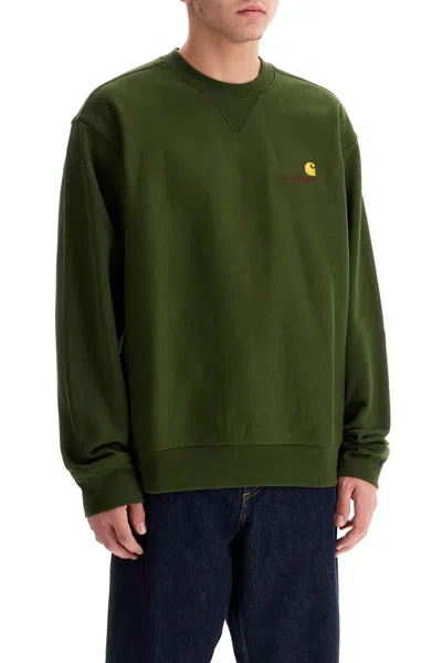 Carhartt American Script Crewneck Sweatshirt In Green