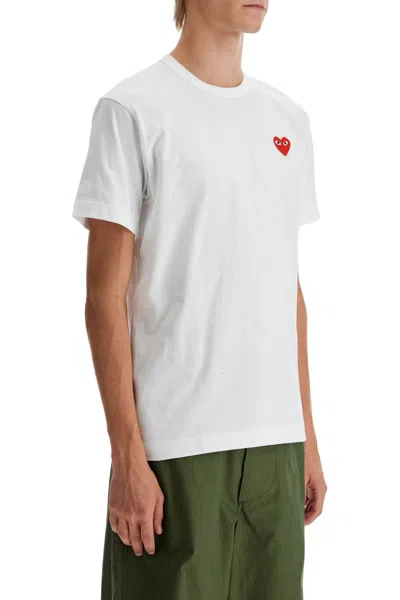 Shop Comme Des Garçons Play Unisex Heart Patch T-shirt With
