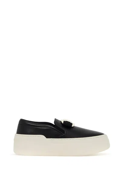 Ferragamo Women's New Vara Plate Slip-on Sneakers