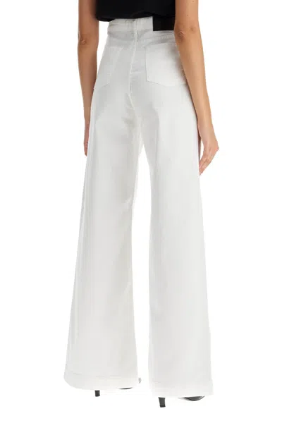 Shop Pinko Wide Leg Twill Trousers In Italian