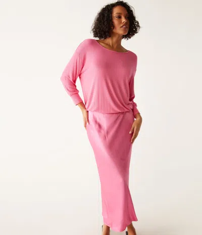 Michael Stars Nadia Mixed Fabric Satin Dress In Bert