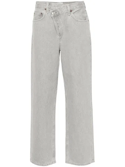 Shop Agolde Criss Cross Jeans In Blue