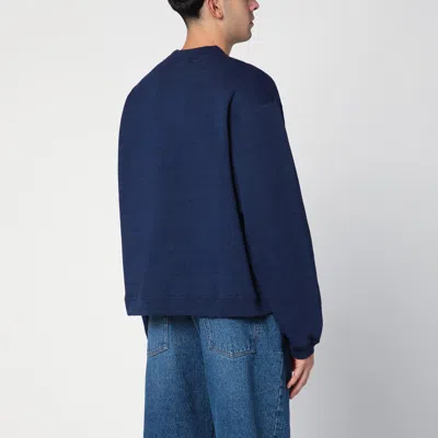 Brain Dead Crew Neck Sweatshirt Front Pocket In Blue
