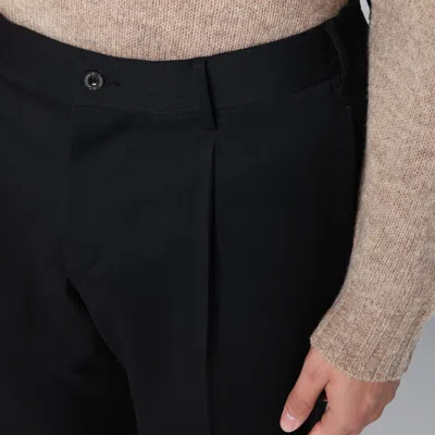 Shop Santaniello Black Wool Blend Trousers