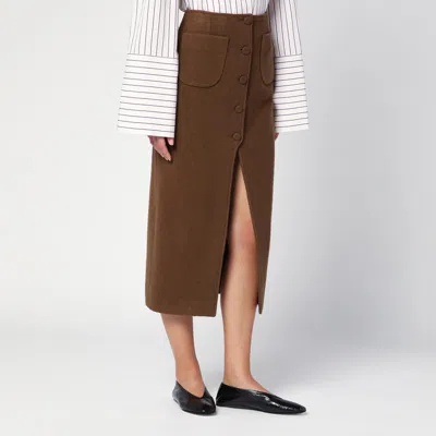 Margaux Lonnberg Margaux Lönnberg Jagger Midi Skirt In Brown