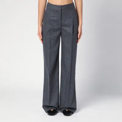 Shop Loulou Studio Grey Wool And Cashmere Trousers