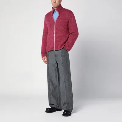 Our Legacy Neck Cardigan With Zipper And Fun In Multicolor