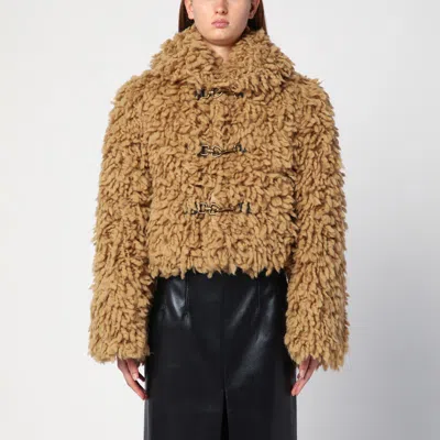 Burberry Beige Wool-blend Short Jacket Women In Brown