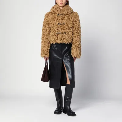 Burberry Beige Wool-blend Short Jacket Women In Brown