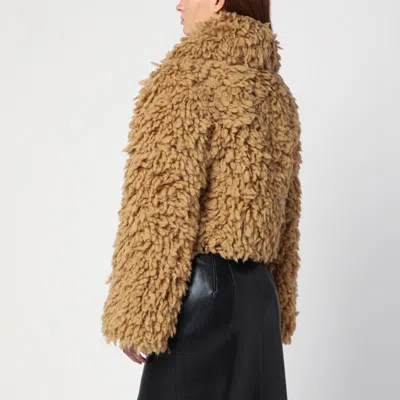 Burberry Beige Wool-blend Short Jacket Women In Brown