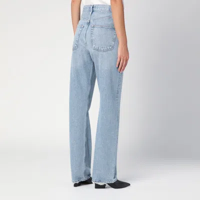 Agolde Crisscross Straight Leg Jeans In Light Blue