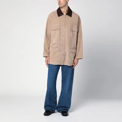 Shop Auralee Light Brown Cotton Canvas Blouson