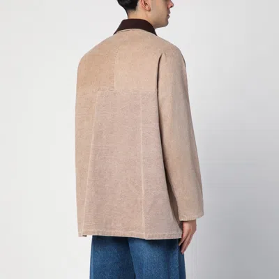 Shop Auralee Light Brown Cotton Canvas Blouson