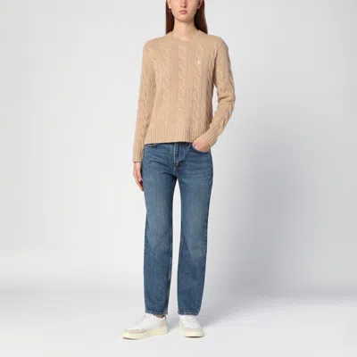 Shop Polo Ralph Lauren Wool And Cashmere Cable Knit Jumper In Multicolor