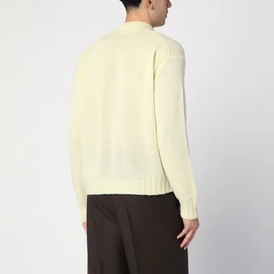 Shop Auralee Light Yellow Shirt Cardigan