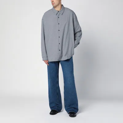 New Amsterdam Surf Association Wool Blend Checked Shirt In Black