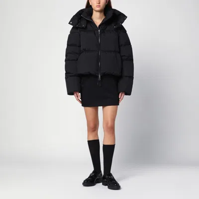 Sportmax Black Waterproof Technical Fabric Down Jacket In Grey