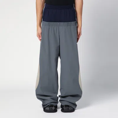 Shop Balenciaga Tracksuit Cut-up Trousers In Technical Fabric In Grey