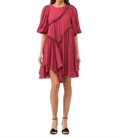 Sofia Collections Isabelle Dress In Maroon In Multi